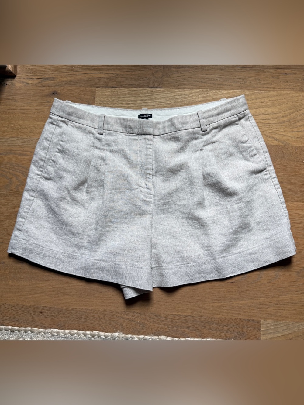 J. Crew Beige Linen-Blend Tailored Shorts 14